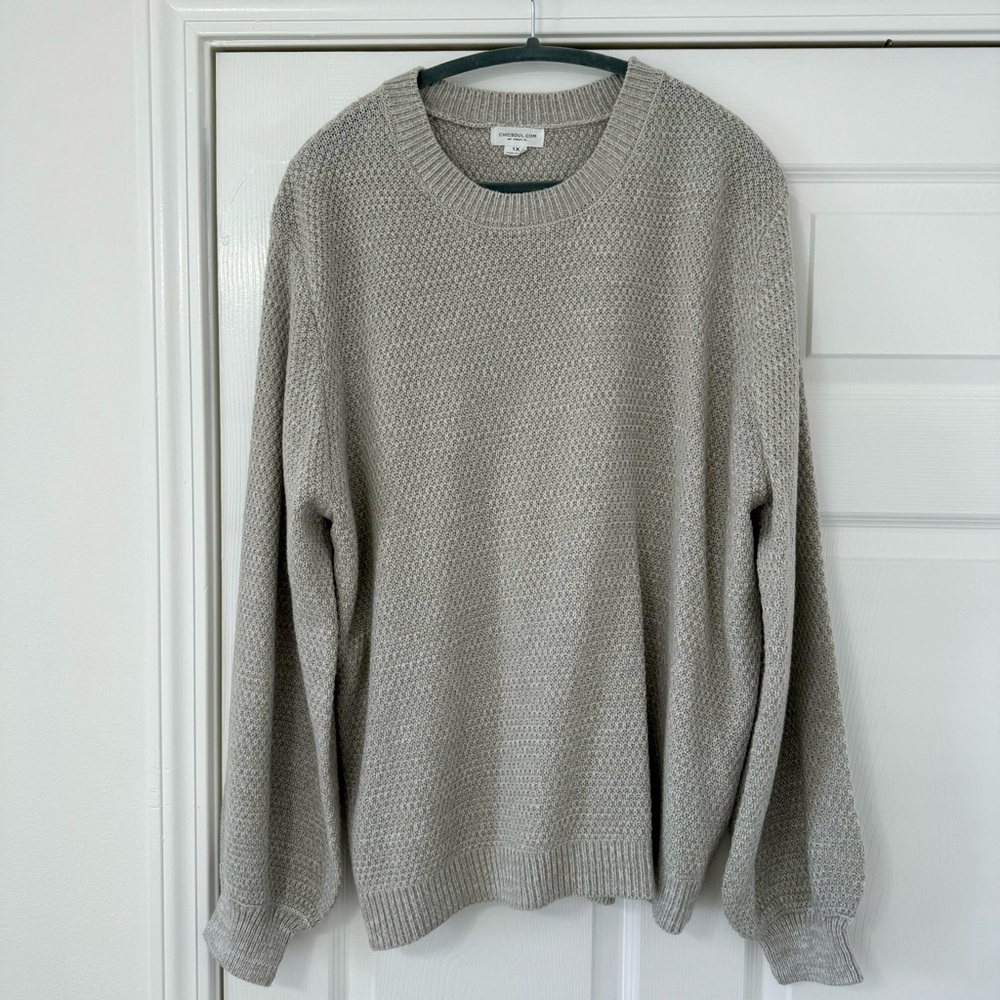 Chic Soul Bubble Sleeve Sweater 1X